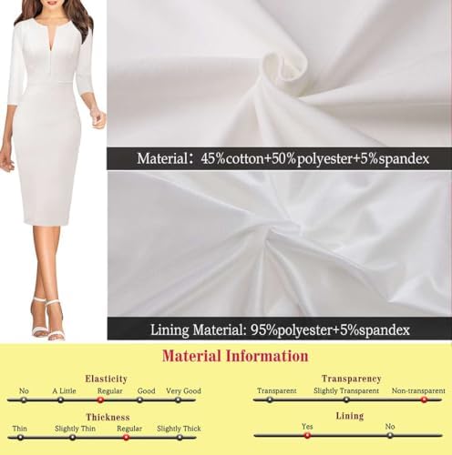 VFSHOW Womens Work Business Office Zipper Up Slim Bodycon Sheath Dress