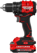 CRAFTSMAN V20 BRUSHLESS RP Compact Drill/Driver, Variable Speeed Trigger, Built In LED, Includes Battery and Charger (CMCD714D1)