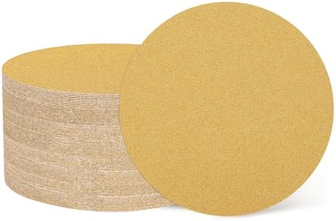 HARFINGTON 100 Pcs 5 Inch Sanding Discs 100 Grit Yellow Aluminum Oxide