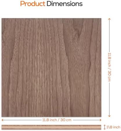 Proflex Walnut Plywood 24pcs, 1/8" x 12” x 12” Real Wood Plywood Sheets Premium “A” Grade with Smooth Sanded Finish, Perfect for Laser Cutting & Engraving, Crafts, and DIY Projects.