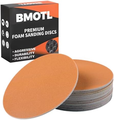 6 Inch Foam Hook & Loop Sanding Discs: 15Pcs 1500 Grit