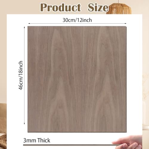 12 Pcs Walnut Unfinished Wood Craft, 12 x 18 x 1/8 Inch - 3mm Thick Walnut Unfinished Plywood for Laser Cutting & Engraving, School DIY Projects, Painting, Fretwork, CNC Cutting, and Wood Burning