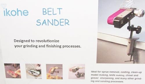 Ikohe Belt Sander Compact size for Jewelers Bench with 5 Ruby Belts 1" wide For use with Flask Shaft