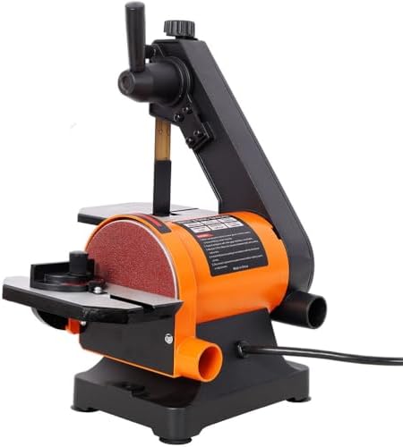 1" x 30" Belt Sander with 5" Disc Sander Combo, Benchtop Belt Disc Sander with Adjustable Work Table, Dual Dust Ports & Quick Release Lever for Woodworking Metal Grinding
