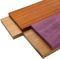 Barrington Hardwoods Imported Exotic Hardwood Variety Pack - Padauk, Red Zebrawood, Purpleheart, and Merbau (3/4" x 6" x 12" (4 Pieces))