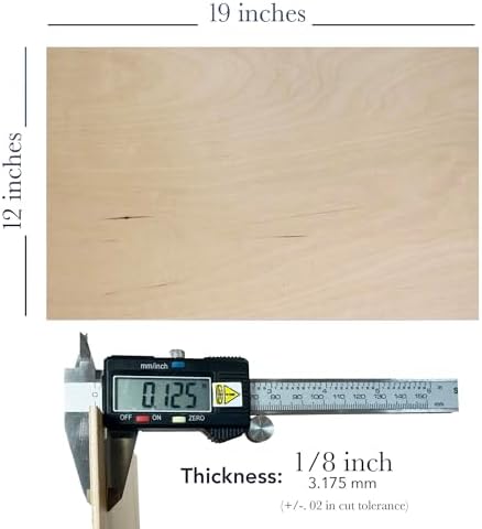 10 Pack | 3mm 1/8th inch Premium Baltic Birch Plywood, 12” x 19”, Glowforge Ready, Hand Selected Unfinished | Boxes of 10, 20, 50 and 100 | Laser Engraving, CNC, Scroll Saw, by Craft Closet