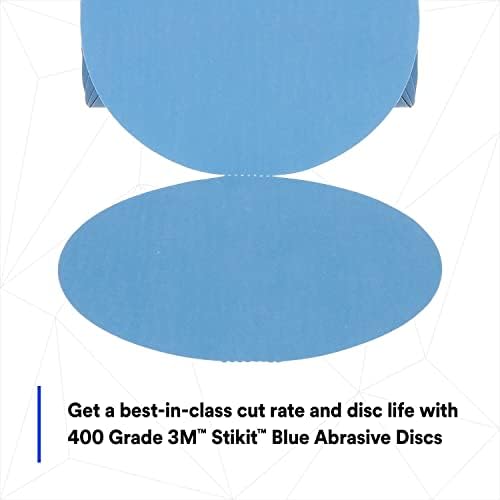 3M Stikit Blue Abrasive Disc Roll, 321U, 36211, 6 in, 400+ Grade, No Hole