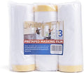 TAPEBEAR Pre-Taped Masking Film Tape and Drape 5feet x 90feet 3Rolls