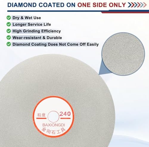 6 Inch x 1/2" Arbor Diamond Flat Lap Disc, 240 Grit