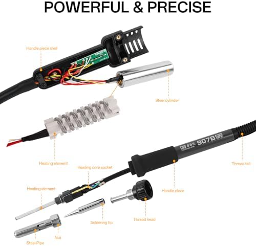 BK701D 700W Soldering Station, 2 In 1 Hot Air Rework & Soldering Iron Station, SMD ESD Safe Solder Station,Electronic Soldering Kit For Mobile Phone Laptop Repair or Circuit Board Soldering