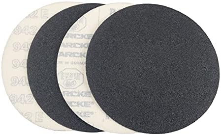 5 inch Sanding Discs Hook and Loop Round Sand Paper Discs, Black Silicone Carbide No Hole Hook and Loop Sanding Disc, 220 Grit Orbital Sander Pads for Wood, Auto Body, Paint & Plastics 25 Pack
