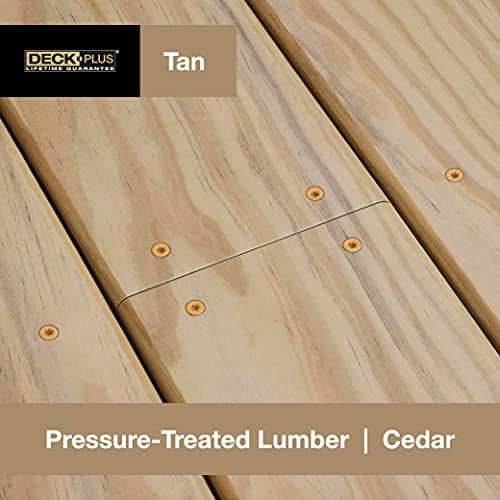 Deck Plus 2-1/2 Inch Epoxy Coated Exterior Wood and Fence Screws #10 x 2-1/2" Torx/Star Drive Included Coarse Thread, Outdoor Rust Resistant Decking Screw, Tan, 5 lb Box, 365 Pieces | 48416(Pack of 4)