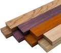 Barrington Hardwoods Imported Exotic Hardwood Variety Pack - Red Zebrawood, Purpleheart, Padauk, Okoume - 3/4" x 2" (8 Pcs) (3/4" x 2" x 12")