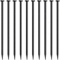 16 Inch Rebar Stakes 10 Pack Heavy Duty Ground Anchors 1/2 Inch Diameter Galvanized Steel Asphalt Anchoring Metal Spikes for Speed Bump, Parking Curb and Camping Tent