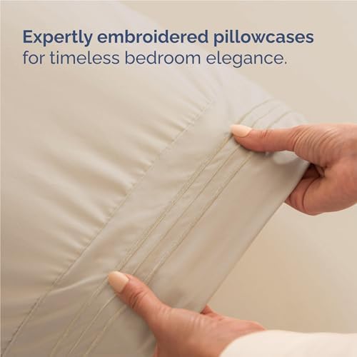 Full Size 4 Piece Sheet Set - Comfy Breathable & Cooling Sheets - Wheat
