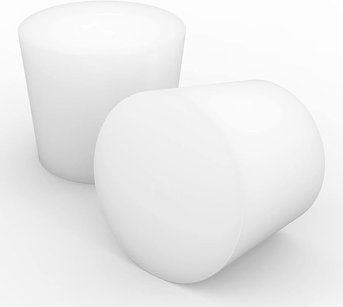 stonylab Silicon Rubber Stopper, White Tapered Lab Seal Silicon Stoppers Rubber Plugs (10-Pack, 7#)