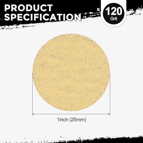 10Pcs Sanding Discs 1In 120Grit Hook and Loop Sandpapers Yellow