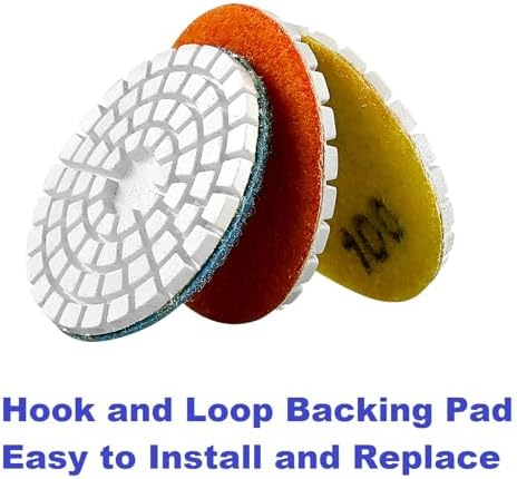 Diamond Polishing Pad, 2 inch 50 mm 200 Grit Sanding Discs for Grinder & Polisher, Hook and Loop Backing Pad for Grinding Buffing Granite Marble Concrete Stone (1 Piece)