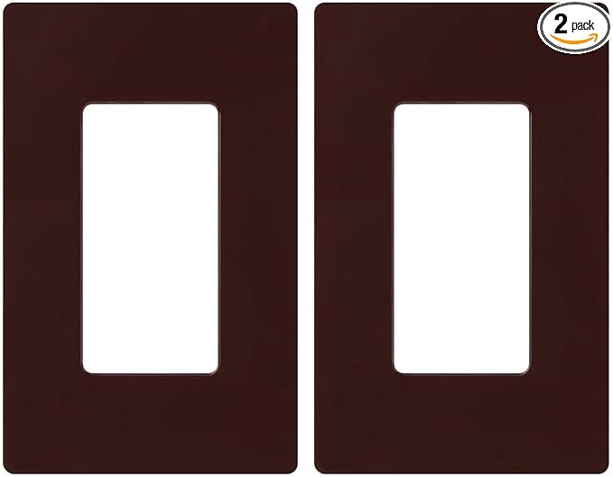 Lutron Claro 1 Gang Decorator/Rocker Wallplate, Gloss, Brown (2-Pack) | CW-1-BR