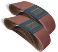 POWERTEC 6 x 48 Inch Sanding Belts, 24PK, 4 Each of 60/80/120/150/240/400 Grits, Aluminum Oxide Sanding Belt Assortment for Bench Belt Sander, Woodworking & Paint Removal, Metal Polishing (110167-P2)