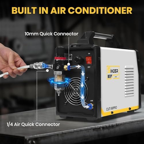 SSIMDER 50A Plasma Cutter, Non-Touch Pilot Arc with 55Pcs Consumables