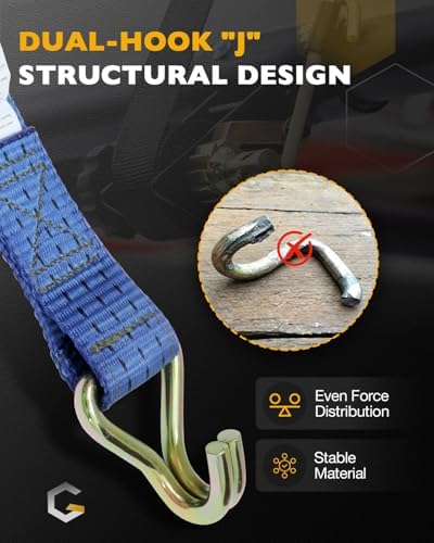 Roof Rack Straps, Ladder Rack Ratchet Straps, Lumber Rack Tie Down Strap