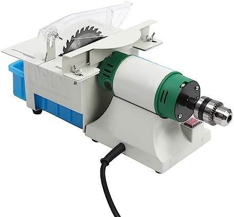 5-in-1 Mini Table Saw, Speed Adjustable Table Saws for Crafts, 750W Electric Desktop Grinder Polisher Sander for Cutting Polishing Grinding Carving Drilling of Wood Jade Metal Agate