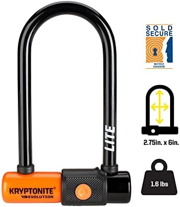 Kryptonite Evolution Lite Mini-6 Bike U-Lock, Lightweight Bicycle U Lock
