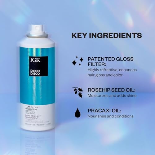 IGK Glass Hair Duo | Good Behavior Spirulina Smoothing Spray + Disco Disco Clear Gloss Shine Spray | Keratin Like Treatment + Glossy Finish | 5.6 oz + 5.3 oz