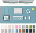 YSAGi Leather Desk Pad Protector, Office Desk Mat, Large Mouse Pad, Non-Slip PU Leather Desk Blotter, Laptop Desk Pad, Waterproof Desk Writing Pad for Office and Home (Aquamarine, 47.2" x 23.6")