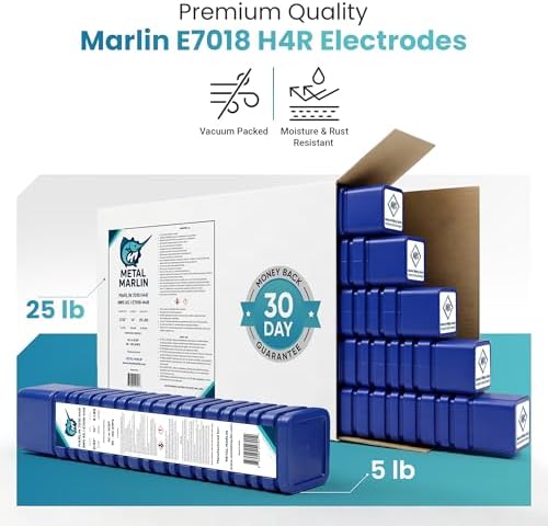 E7018 H4R Welding Rod 3/32”, 25 lb Pack, Premium Quality Low Hydrogen Carbon Steel Stick Electrode (SMAW), Vacuum Sealed & Waterproof Durable Packaging, Suitable for Stick Welding Tools
