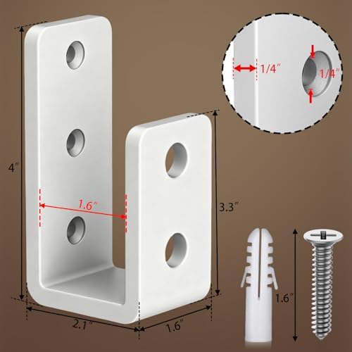 2x4 Door Barricade Brackets, 6mm Thickened Security Brackets(4Pack)