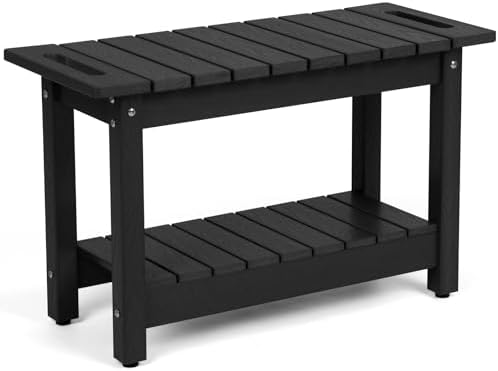 30" Shower Bench, Waterproof HIPS Shower Stool for Shaving Legs