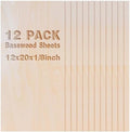 12 Pack Basswood Sheets 1/8x20x12 Inch, Unfinished Wood for Crafts, 3mm Basswood for Laser Cutting Engraving, Wood Burning, Architectural Models, Plywood Board for Painting. (20x12x1/8inch)