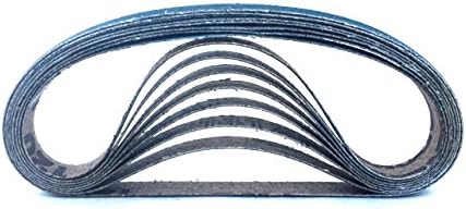 3/8 x 13 Inch Sanding Belts - Starcke Premium 100 Grit Blue Zirconia Cloth Belt Sanders for Woodworking, Metal, Composites & Aluminum, Autobody Sandpaper Belts, Narrow Air File Belt Sanding - 30 Pack