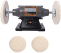 8" Electric Polisher Benchtop Buffer Grinder,Polishing Machine Includes 4PCS 80Ply Thic Buffing Wheels,Ideal Bench Grinder Buffer Polisher for Polishing Metal,Jewelry,Knives,Wood,Jade (Gray, 8")