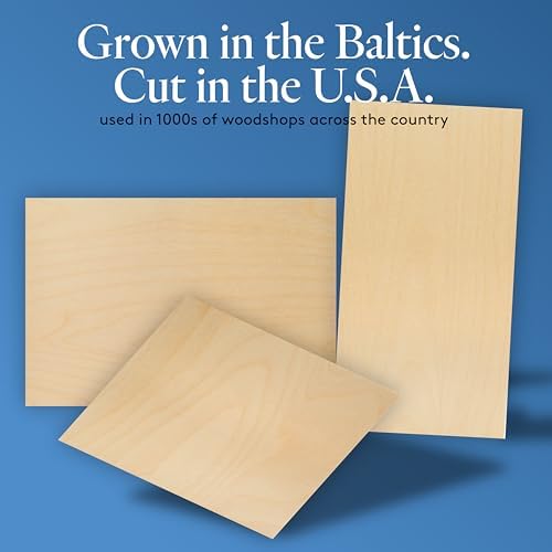 Baltic Birch Plywood 3 mm, 1/8 Inch Craft Wood, B/BB Grade, Stronger Than Basswood Sheets or Balsa Wood, Perfect for Laser, CNC Cutting, Wood Burning, by Woodpeckers (4, 24" x 40")