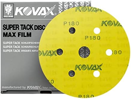 MaxFilm Ultra Premium 6 inch Sanding Discs, P180, 7 Holes, Hook & Loop, 521-0180, 50 discs