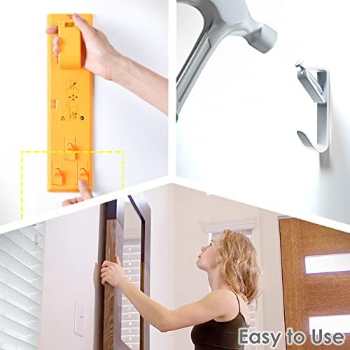 Picture Hangers Hanging Hooks-100lbs Picture Frame Hooks Large Heavy Duty Picture Hooks Kit with Nails for Wall Drywall 20pcs,Silver