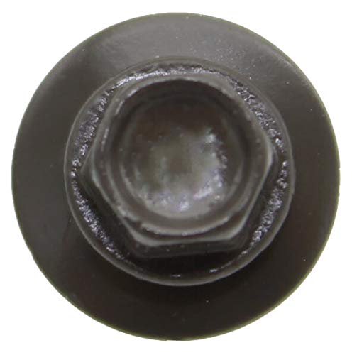 10 x 1-1/2" Antique Bronze Metal Roofing Screws - Hex Washer Head- Self-Starting/Tapping - EPDM Washer. 1 x 250 Count Bag - 250 Screws