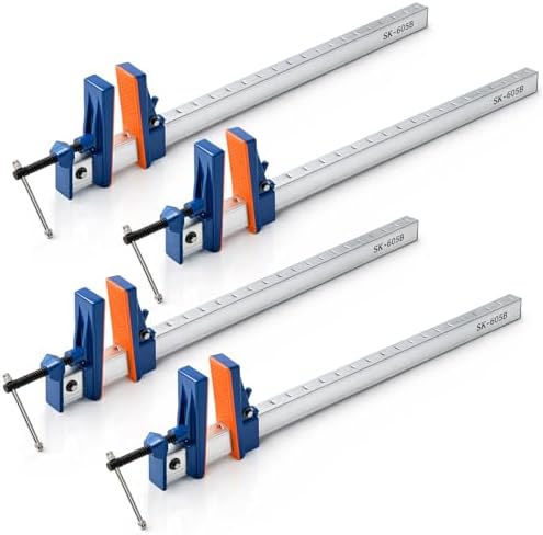 4 Pack 24 Inch Parallel Clamps for Woodworking, DIY, Furniture Assembly and Craft Projects, Lightweight Heavy Duty F-Clamps for Precision Clamping, 25.79 x 5.31 x 1.57 Inches
