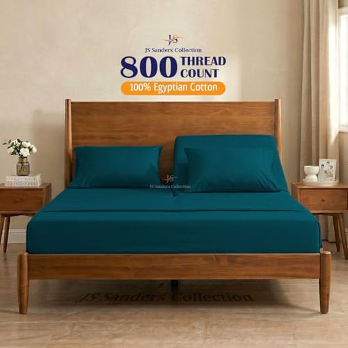 JS Sanders Collection Split Head Sheet Set 4PC King Size, Teal