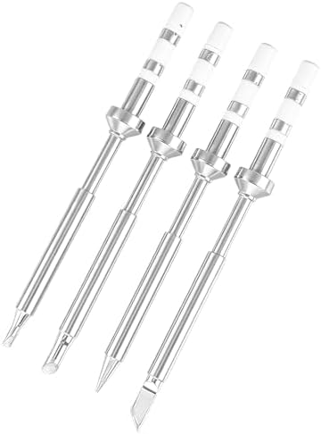 4PCS Soldering Iron Tips,TS100 Series Rapid Heating Replacement Tip for Pinecil TS100 | TS101 Soldering Iron,Easy to Instal Solder Accessories (TS100-4)