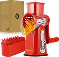 SUSTEAS Rotary Cheese Grater 5 Blades,Kitchen Mandoline Vegetable Slicer