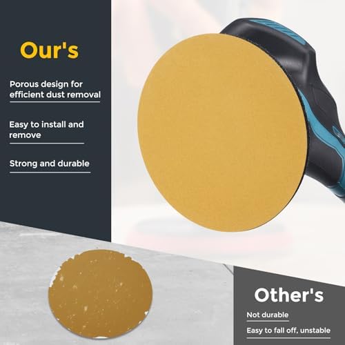 HARFINGTON 50 Pcs 6 Inch Sanding Discs 150 Grit Yellow Aluminum Oxide