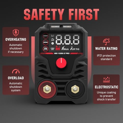 YESWELDER 125Amp Mini Stick Welder ARC Welding Machine with Lift TIG Torch