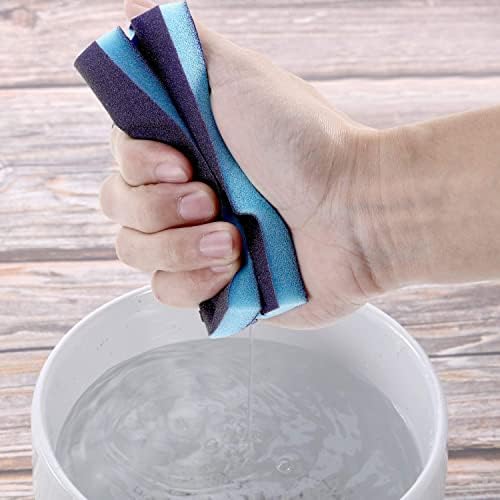 Utoolmart Sanding Sponge Sanding Blocks, 120 Grit Wet Dry Sandpaper Sponge, Washable and Reusable Sand Sponge Kit, for Kitchen Cookware Cleaning and Rust Removal of Rusted Metal, Blue, 12 Pcs