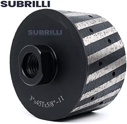 3 Inch Diamond Drum Wheel Resin Filled Zero Tolerance Coarse Grit with 5/8"-11 Thread for Granite Marble Concrete
