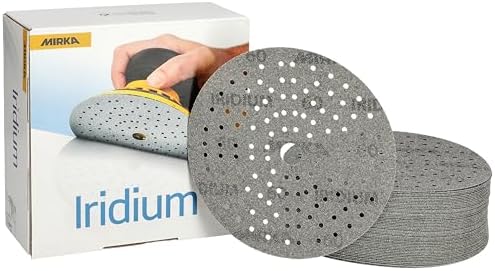 Mirka Iridium 6 Inch 60 Grit Premium Ceramic Blend Sanding Discs, 50 Pack