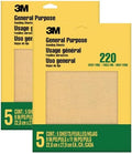 3M Sandpaper, 220 Grit, 5 Sheets, 9 in x 11 in, Sands Paint, Wood & Metal, Great for General Purpose Sanding, Very Fine Aluminum Oxide Sand Paper (9000NA-20), 2-Pack